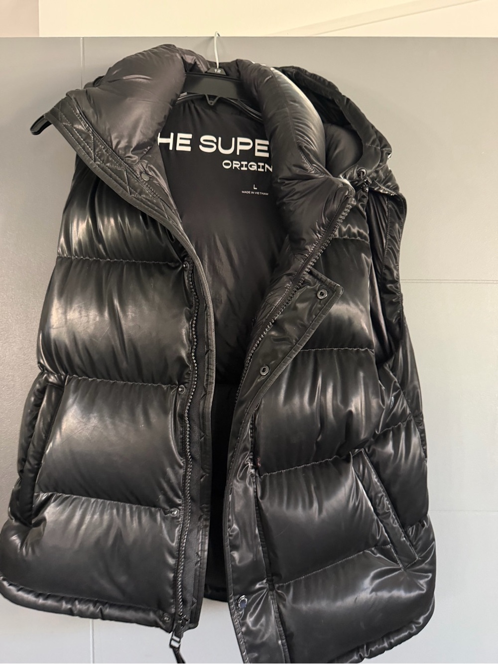 Aritzia Black Quilted Puffer Vest with Hood